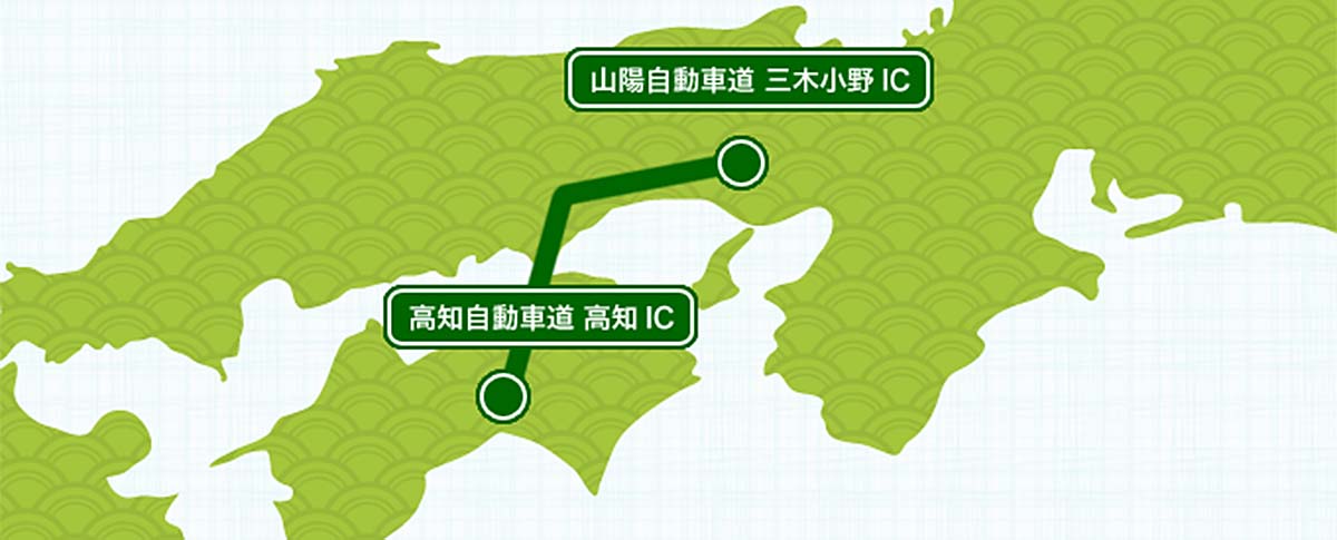 四国から加古川への地図